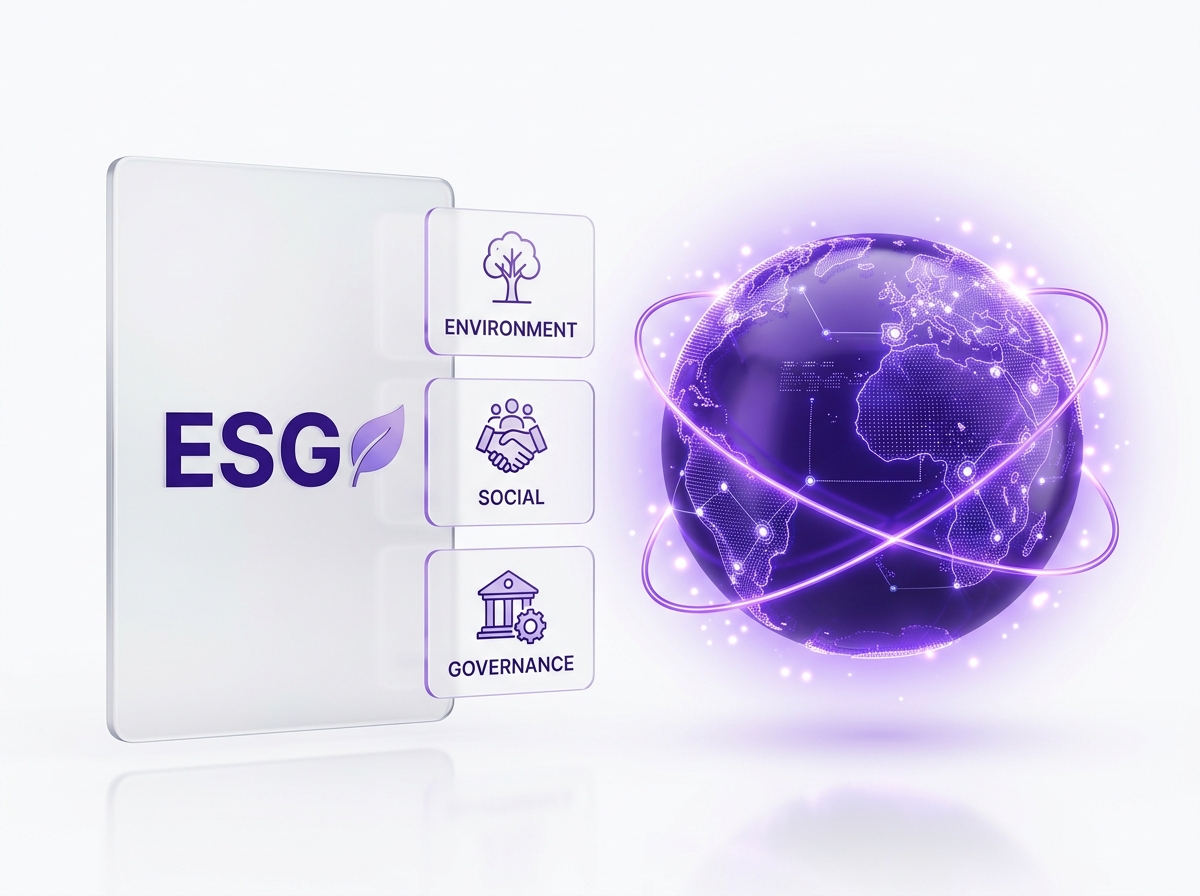 ESG Reporting and Framework Alignment 3D Illustration
